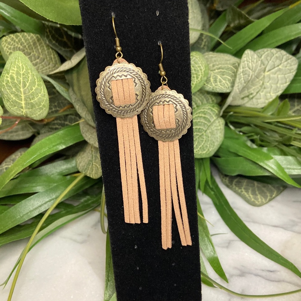 Concho Leather Earrings